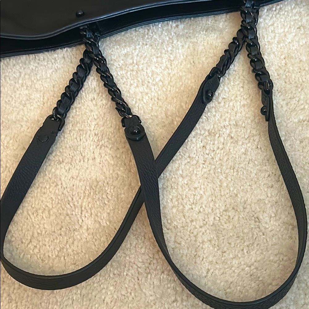 Rebecca Minkoff Black Leather Tote Bag New - Picture 7 of 13